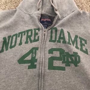 Mens Notre Dame Zip Loose Fit Sweatshirt